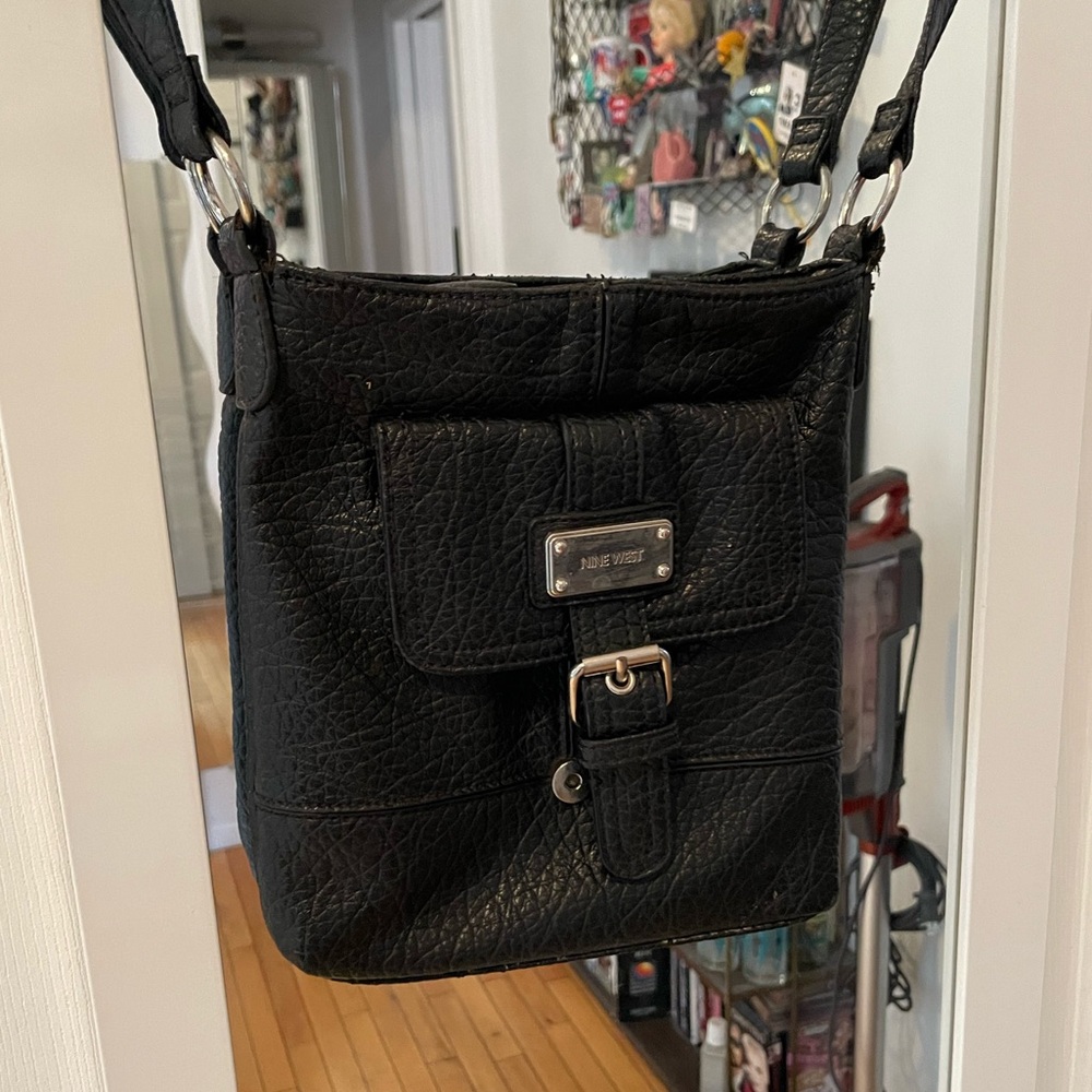 Nine West Textured Black Crossbody Bag